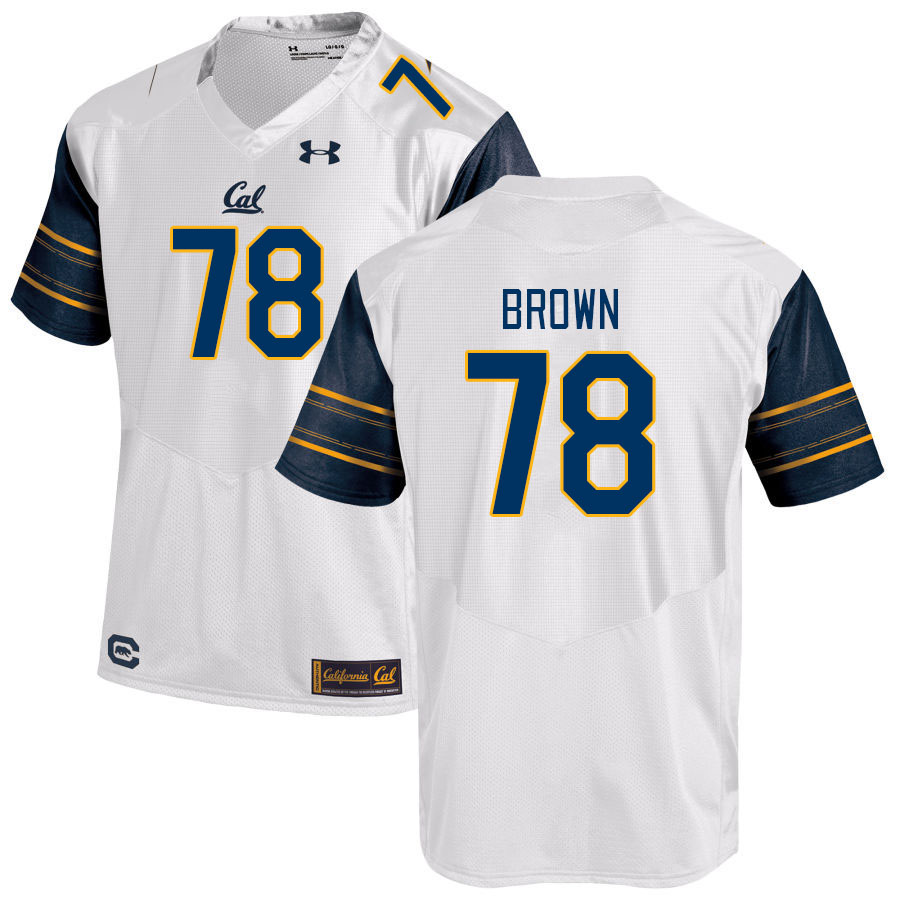 Men #78 Jackson Brown California Golden Bears College Football Jerseys Stitched Sale-White - Click Image to Close